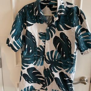 Club Monaco Men's Short Sleeve Button Down- XL